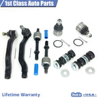 Set of 4 Front Suspension Lower Ball Joints & Tie Rods for Acura Honda (1994–1999)