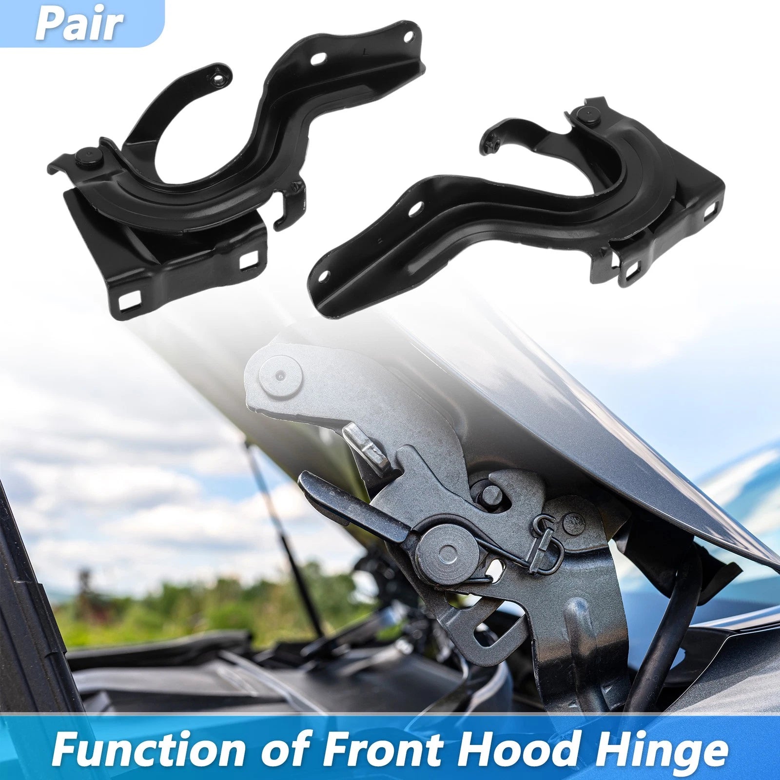 Front Hood Hinge for Nissan Rogue (2014–2020) No. 654004BA0A, 654014BA0A LH RH
