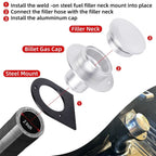 Aluminum Fuel Tank Filler Neck for Gas Tank (2")