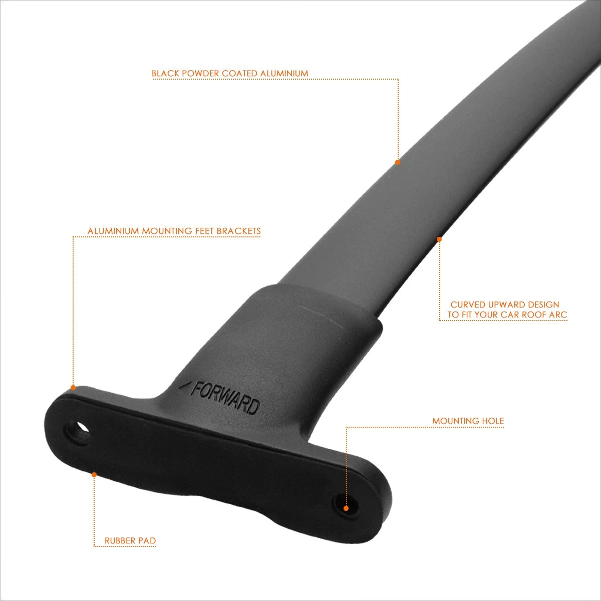 Roof Rack Crossbar Set for Ford Explorer (2016–2018) - Aluminum, Black