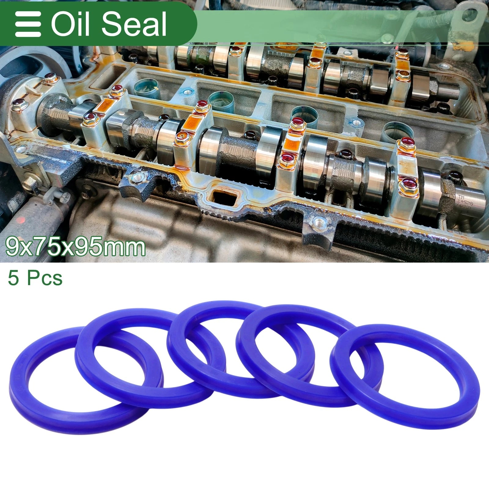 Set of 5 Oil Seal Ring 75x95x9mm for Rotary Shaft (High Pressure)