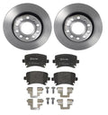Brembo Rear Brake Kit Set of 4 Low-Met Pads Coated Disc Rotors for Audi A4 (2005)