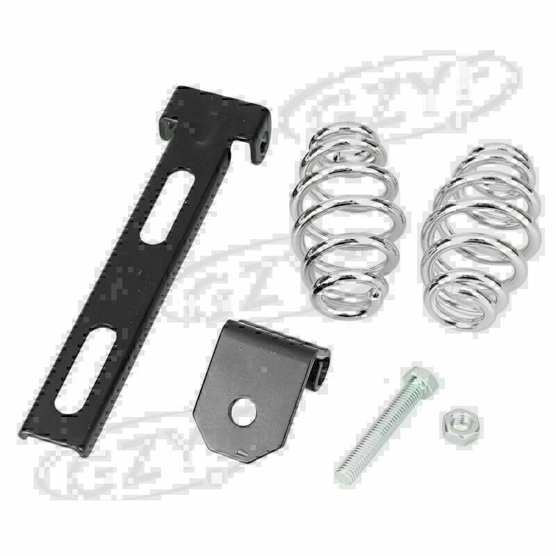 Sliding T-Bar + 2x Solo Seat Barrel Spring Mounting Kit for Motorcycle