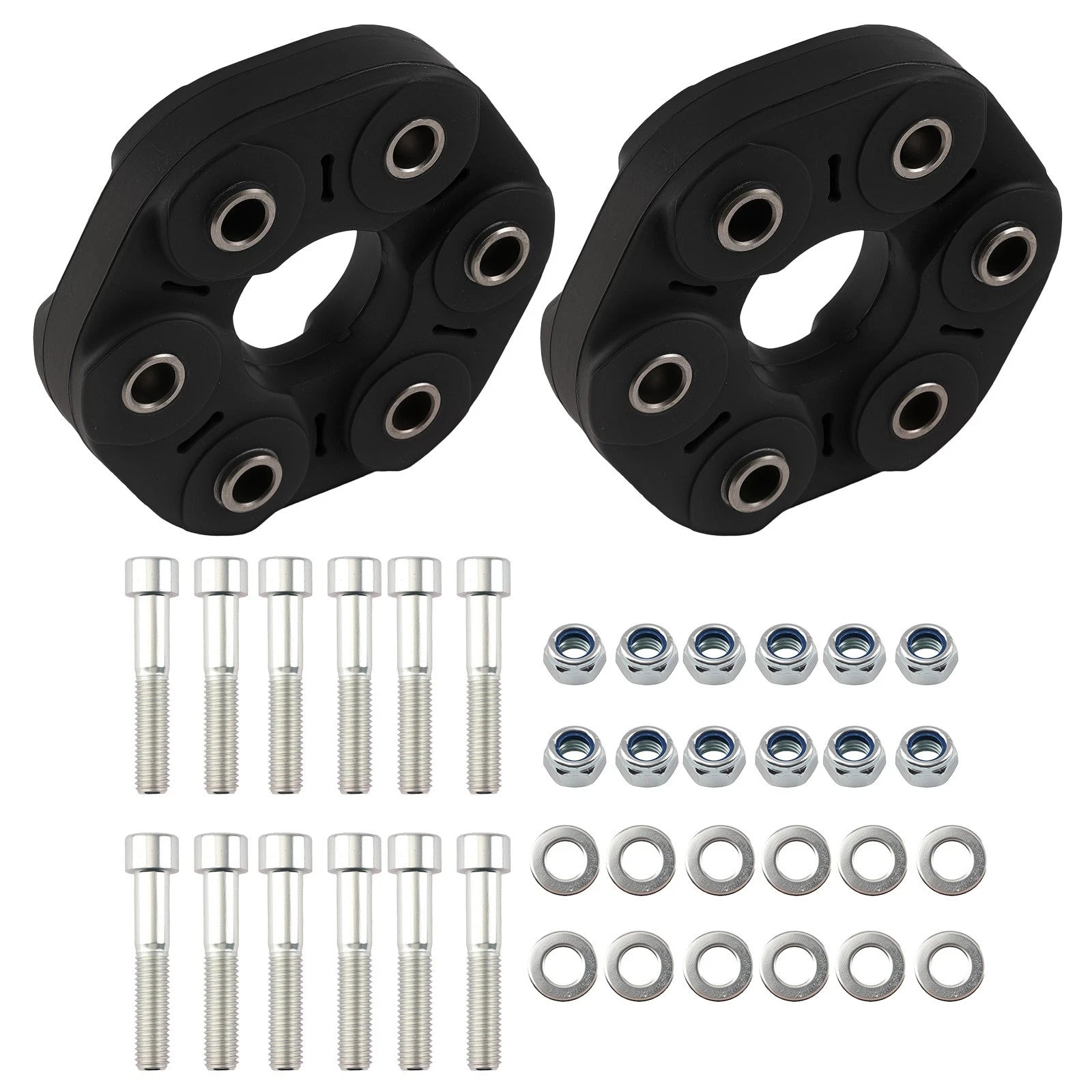 Pair Driveshaft Rubber Flex Disc w/ Bolts for Mercedes W203 W210 W220 (1998–2006)