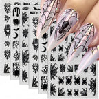 8 Sheets Halloween Nail Decals Self-Adhesive Art Stickers for Women