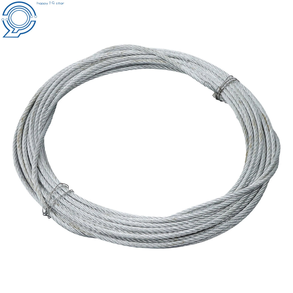 Galvanized Steel Cable 3/16 in x 50 FT 7X19 Strands 4200lbs Strength