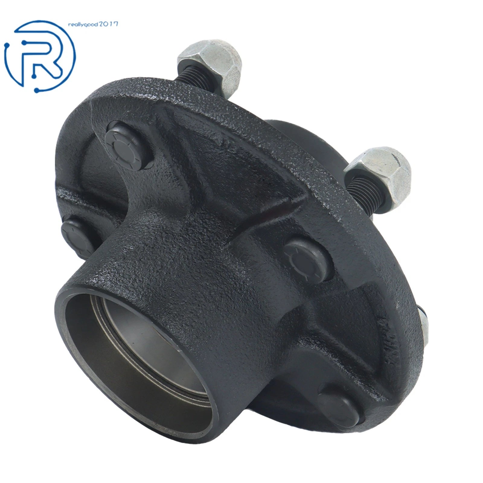 Set of 2 Trailer Hub Kits for 3500 lbs Axle (5 on 5" Bolt, Round Spindle)