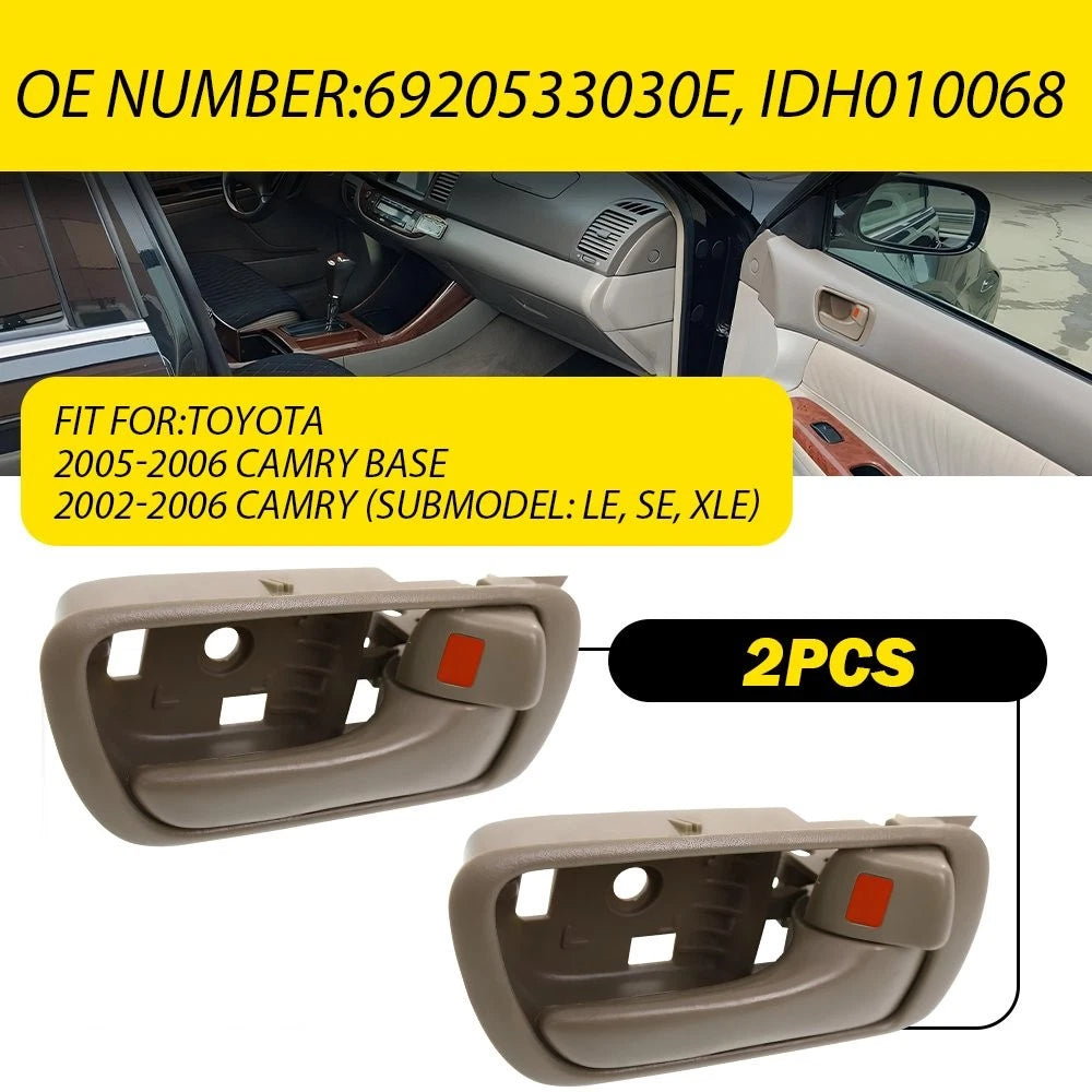 2X Inside Door Handle Beige Right Passenger Side for Toyota Camry (2002–2006)