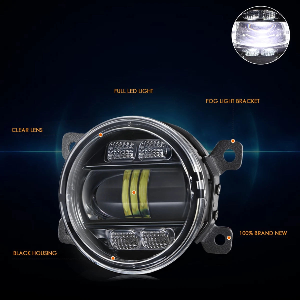 Full LED Projector Fog Lights for Ranger/Mustang/Navigator (2005–2022)