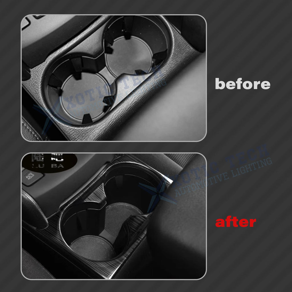 Black Titanium Interior Water Cup Holder Frame Cover for Mazda CX-5 (2017-2025)