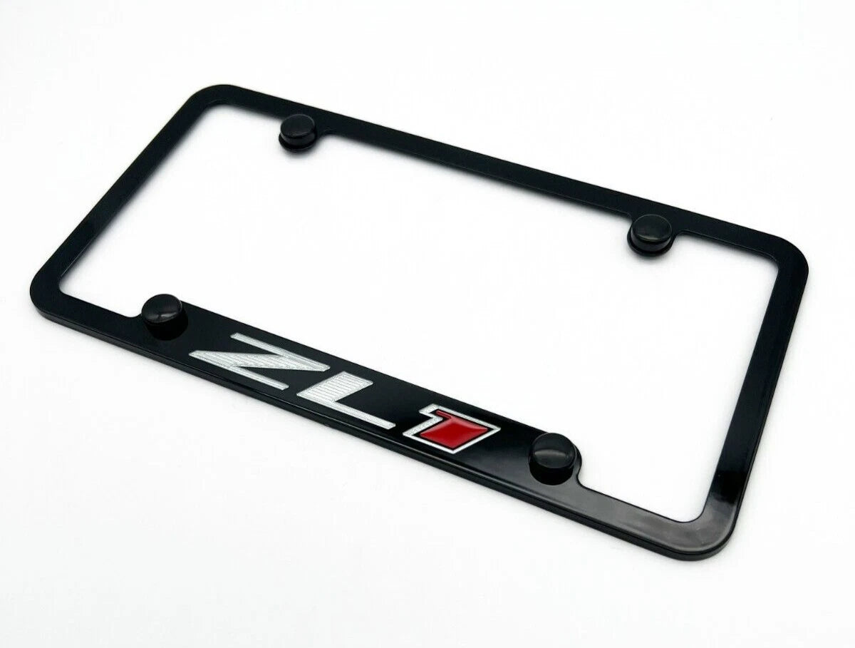 License Plate Frame Premium Black w/ ZL1 Script for Chevy Camaro (2016–2023)