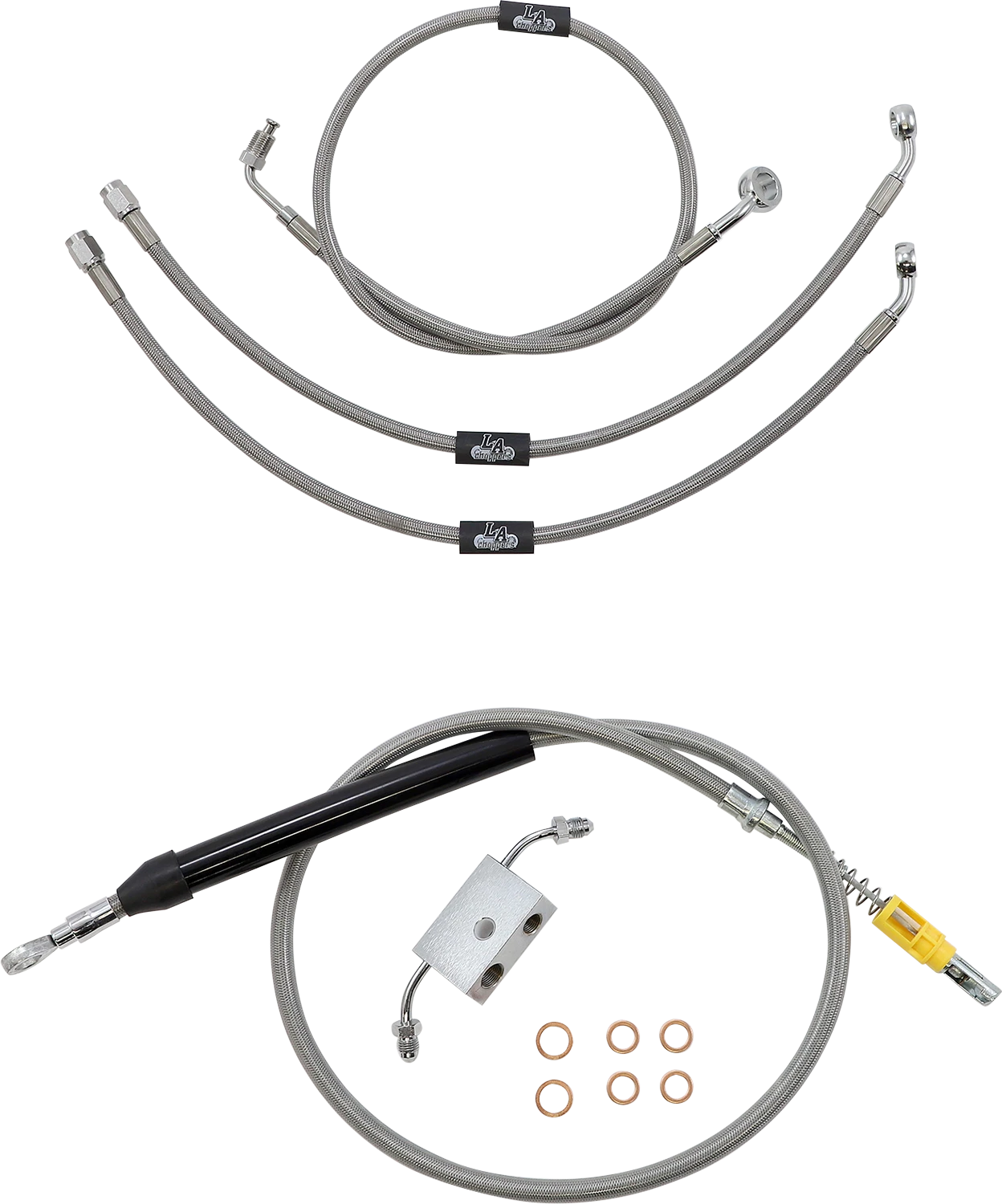 LA Choppers Handlebar Cable/Brake Line Kit for Harley (12"-14" Ape)