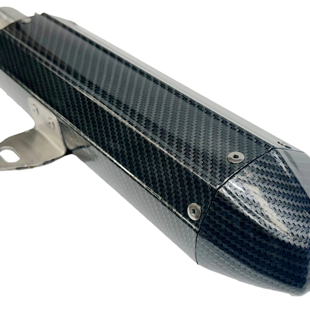 Exhaust Pipe + Carbon Fibre Look Muffler System for 250cc 300cc PIT Trail Dirt Bike
