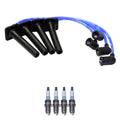 NGK Wire Set & Denso 4 Double Iridium Spark Plugs for Protege 1.8 L4 (2000)