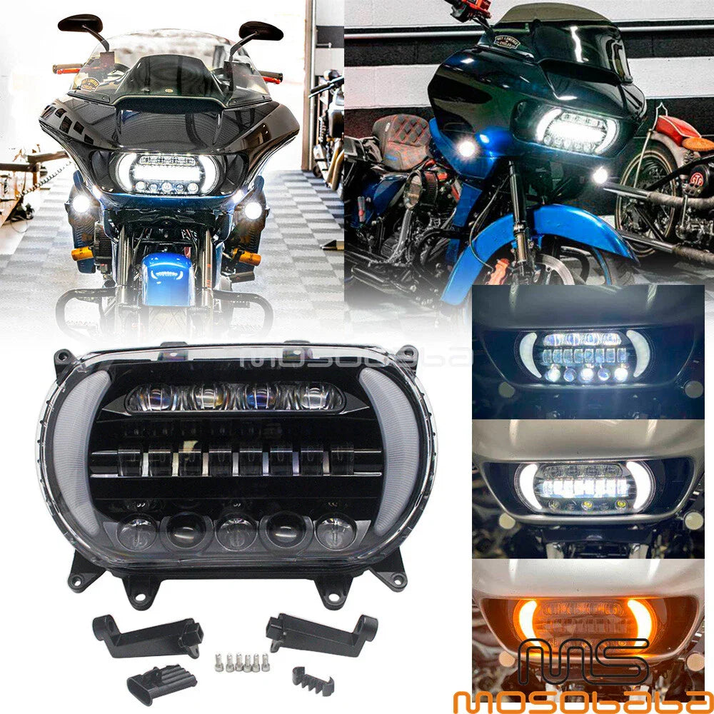 LED Headlight Projector for Harley Road Glide FLTRX FLTRU FLTRXS (2015-2023)