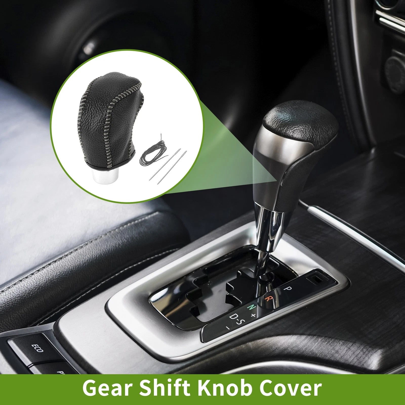 Set of 1 Gear Shift Knob Cover for Toyota Tacoma (2016–2022) Pebbled Black Grey