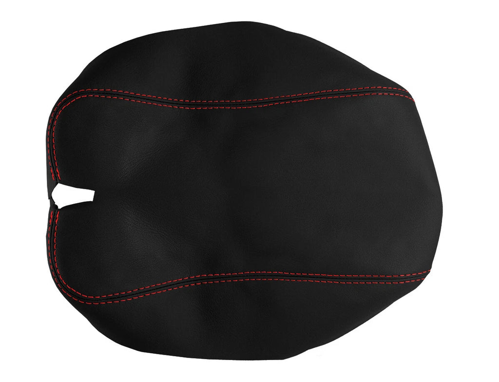 Leather Console Lid Armrest Cover for Cadillac CTS (2003–2007) Red Stitch