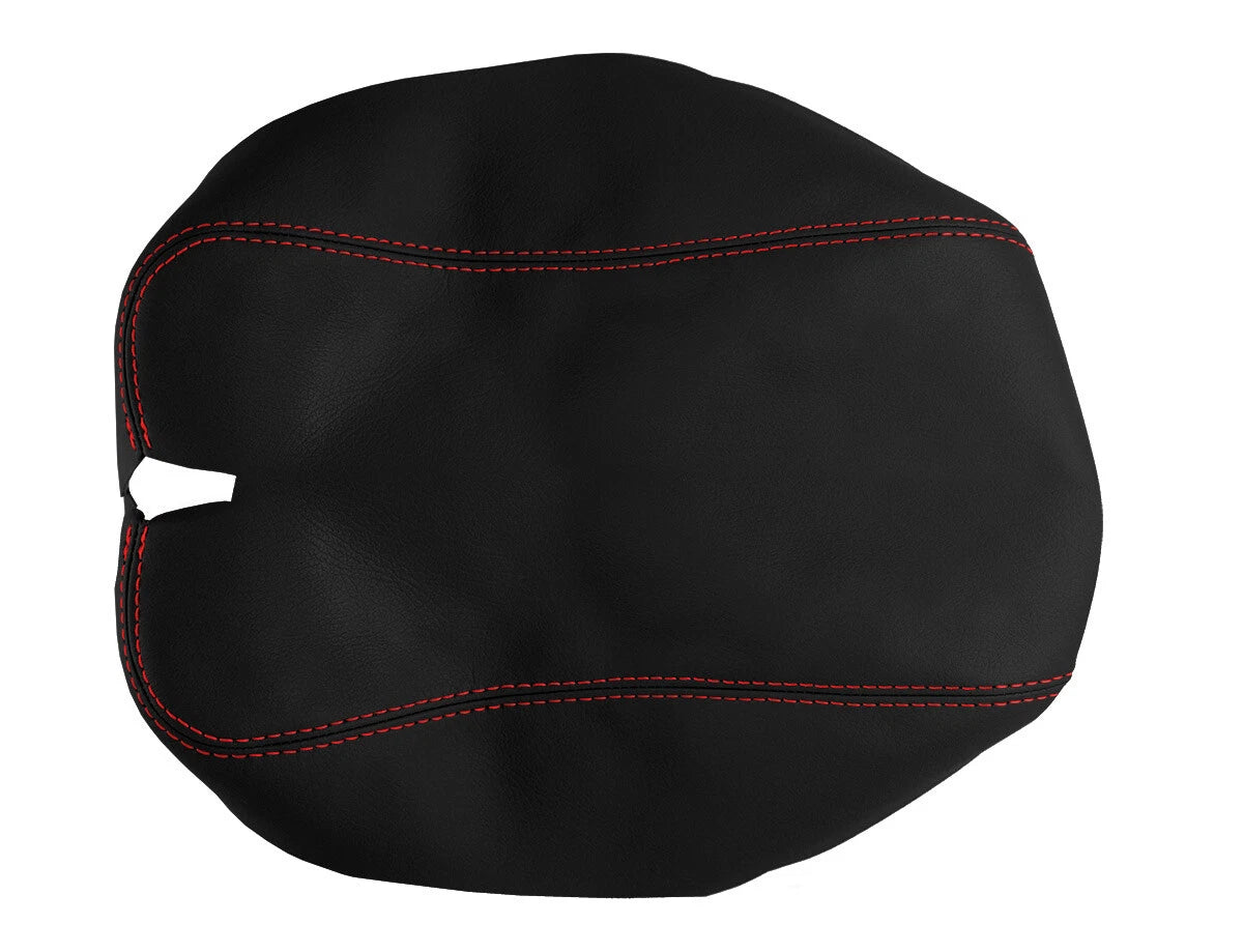 Leather Console Lid Armrest Cover for Cadillac CTS (2003–2007) Red Stitch