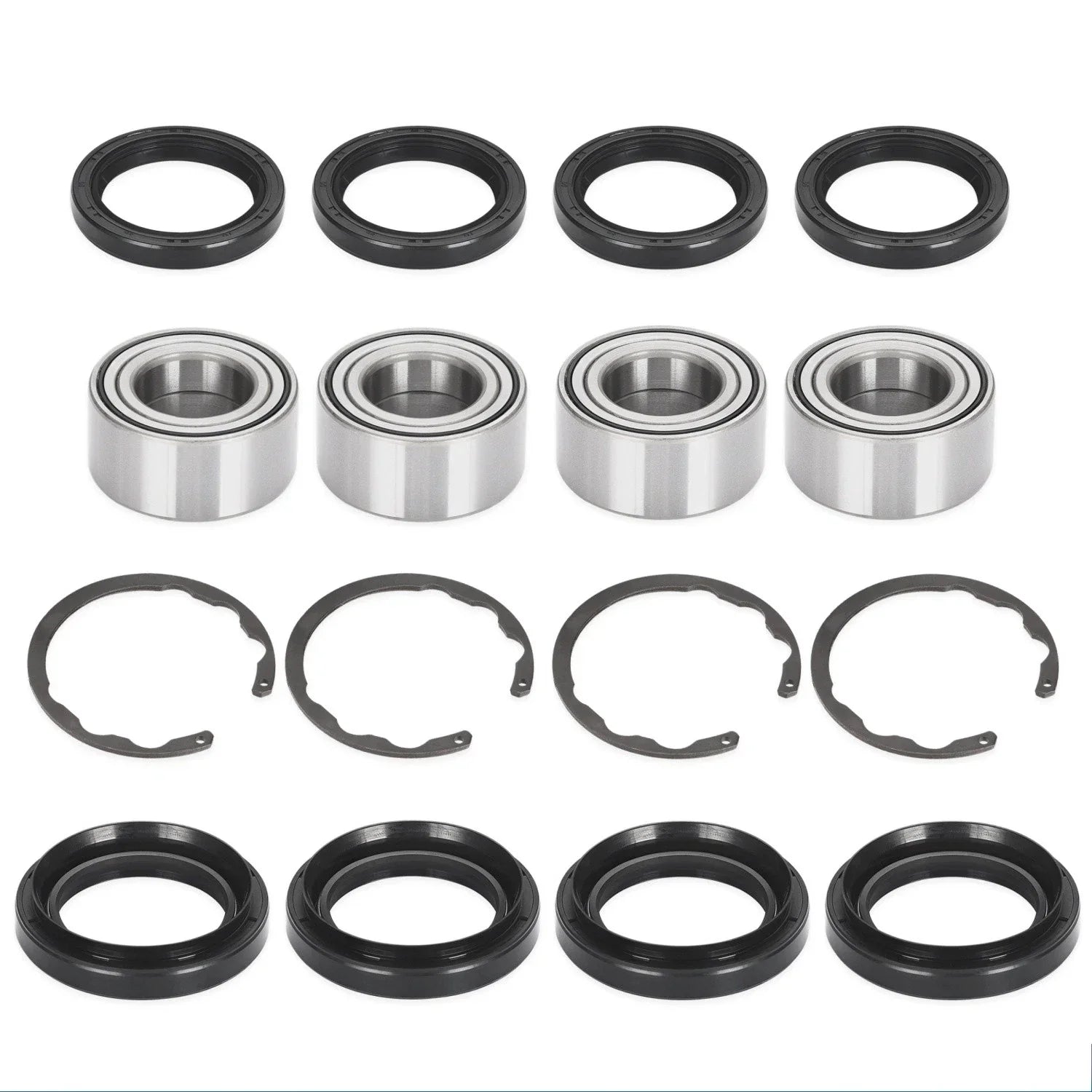 4x Front/Rear Bearing w/Circlip for Kawasaki Bayou 300 400 Prairie 300 400 (1990–2006)