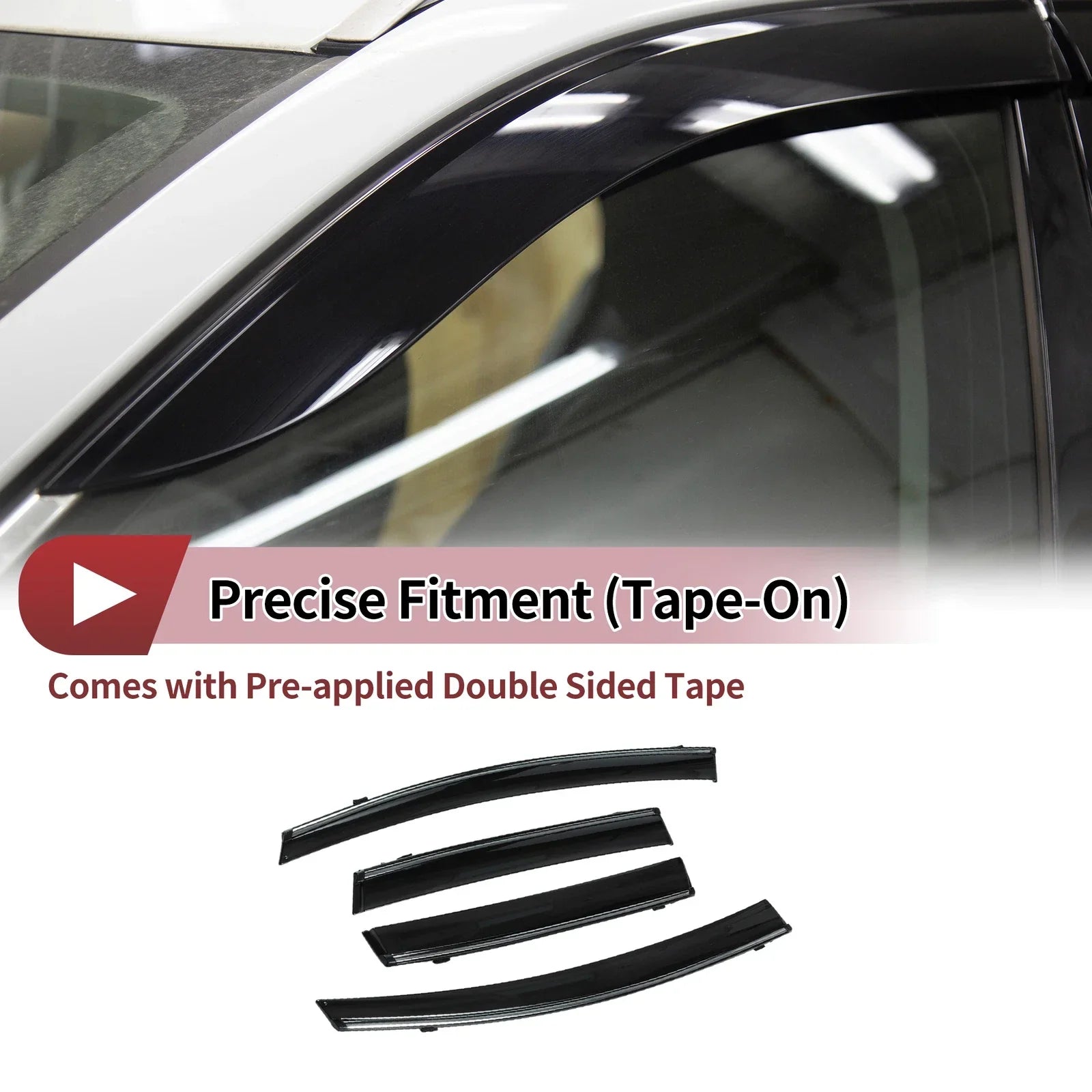 Window Deflectors for Honda Fit Side Window Vent Visors Black 2009-2014