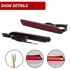 2X 3D Optic Red Lens LED Rear Bumper Reflectors for Toyota