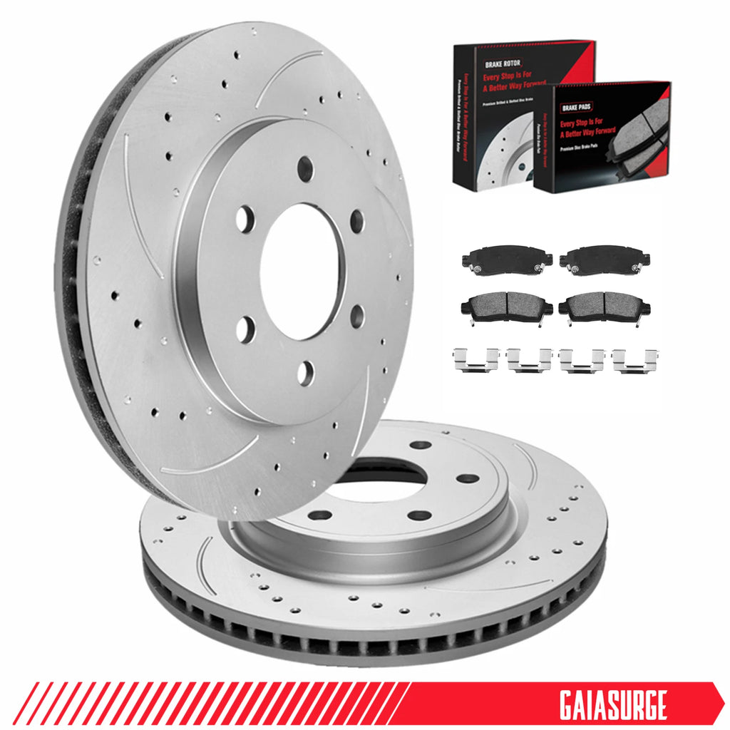 Rear Disc Brake Rotors & Ceramic Pads for Chevy Traverse GMC Acadia (2009–2017)