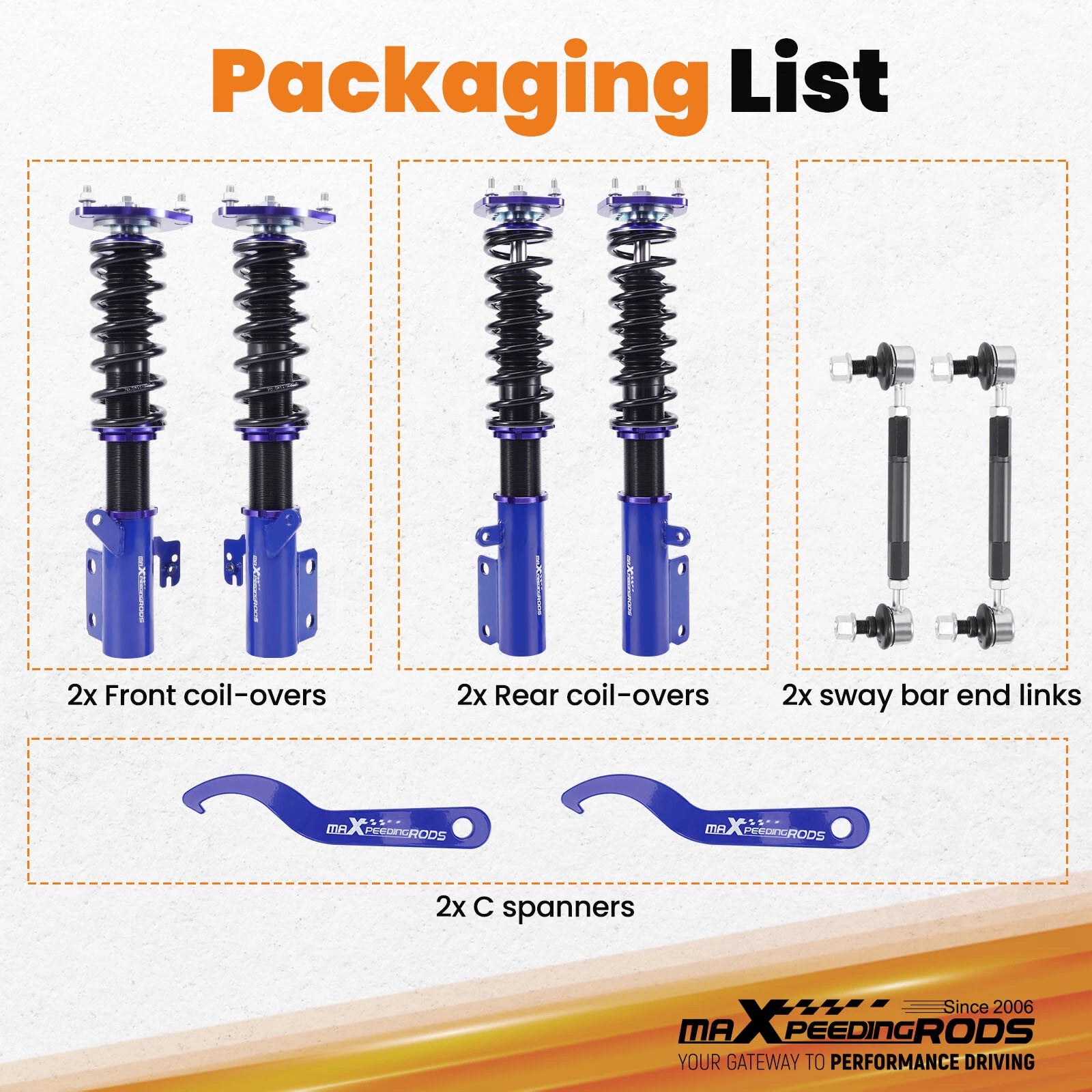 Adjustable Coilover Shocks Struts Lowering Kit for Toyota Camry (2007-2011)
