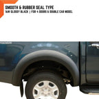 16W Glossy Black Smooth Fender Flares for Ford Ranger PX2 (2015-2018)