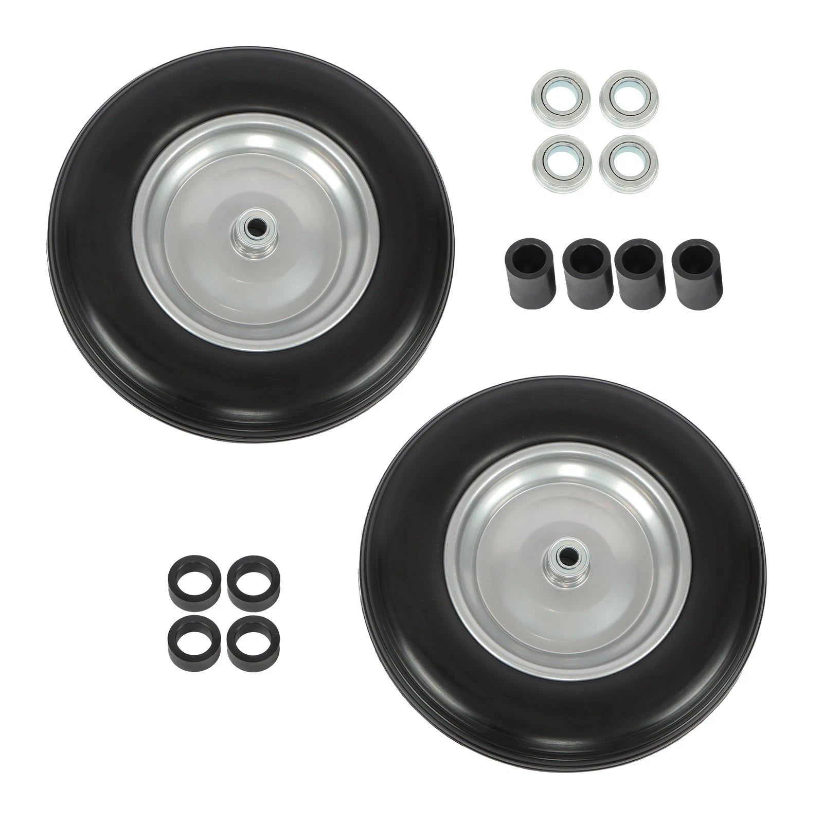 2-Pack Wheelbarrow Tire and Wheel 14.5x4-8 with 5/8" Bearings for Garden Cart