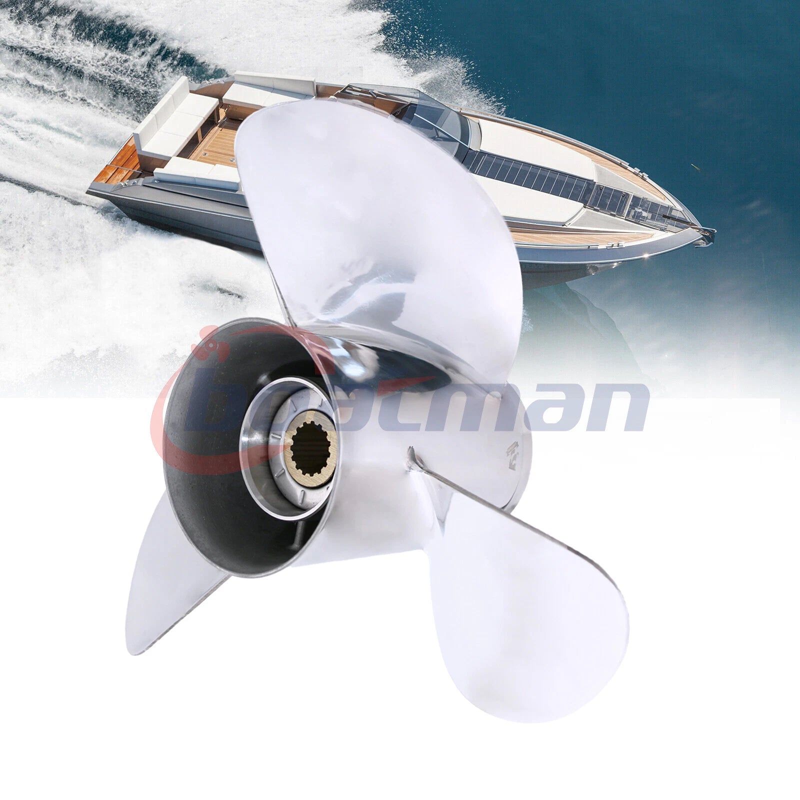 Stainless Steel Propeller 13 1/4x15 for Suzuki Outboard DF 50-140 HP (N/A)