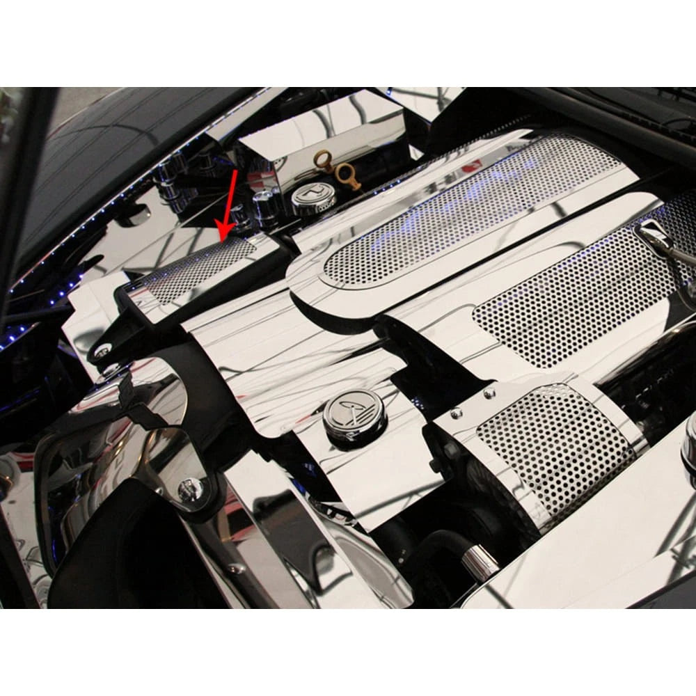 Perforated Stainless Air Capacitor Cover Set for Chevy Corvette GS (2008–2013)