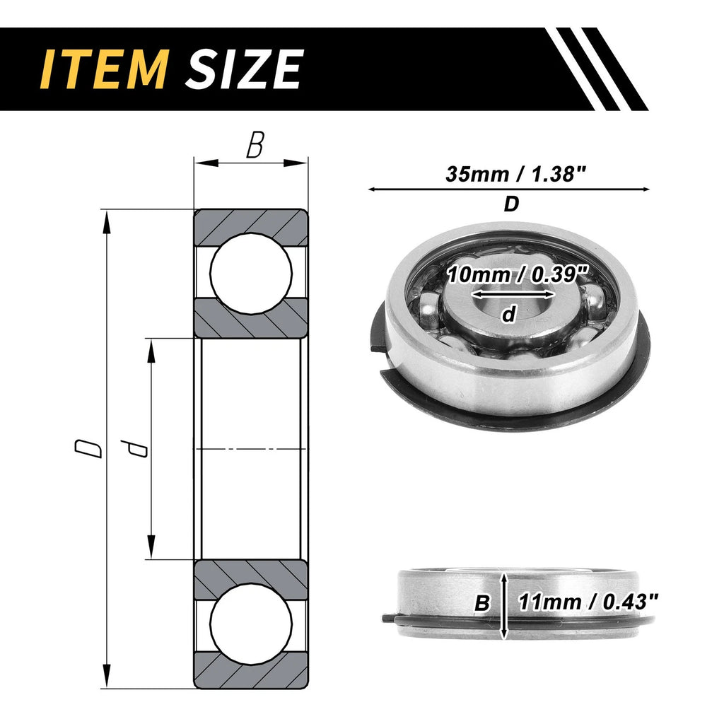 Deep Groove Ball Bearing 10x35x11mm for Scooter Skateboard (P5)