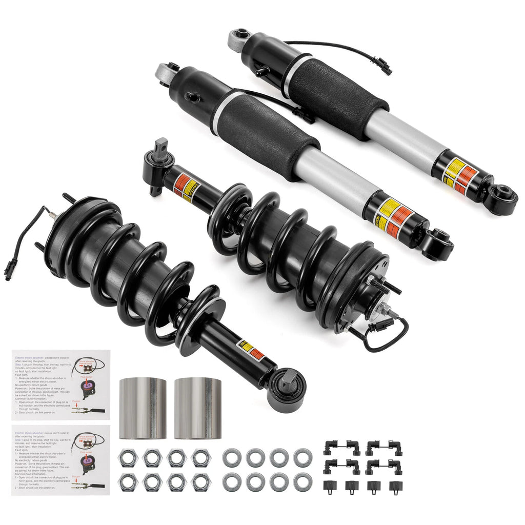 Front Strut Assembly + Rear Shock Absorber for Escalade Suburban Tahoe Yukon (2015–2020)