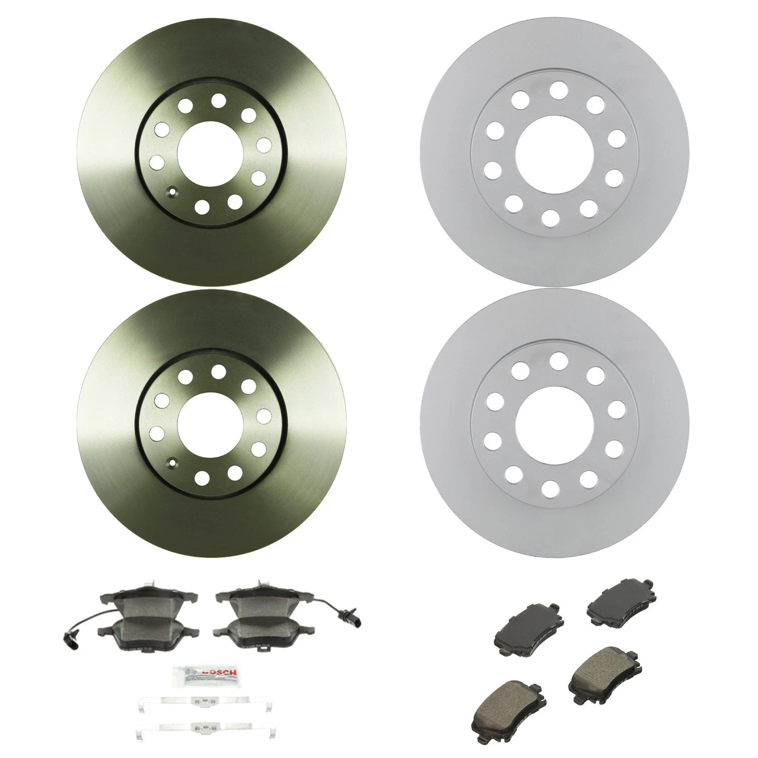 Set of 4 Bosch Quietcast Disc Brake Pads & Rotors for Audi A4 (2005)