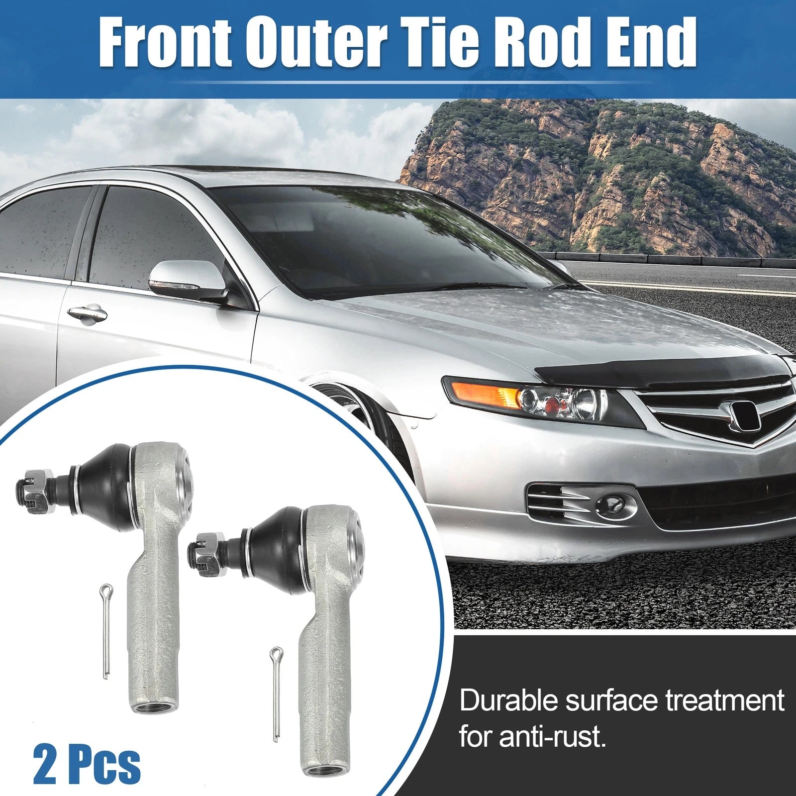 2X Front Outer Tie Rod End ES3438 for Nissan Altima 