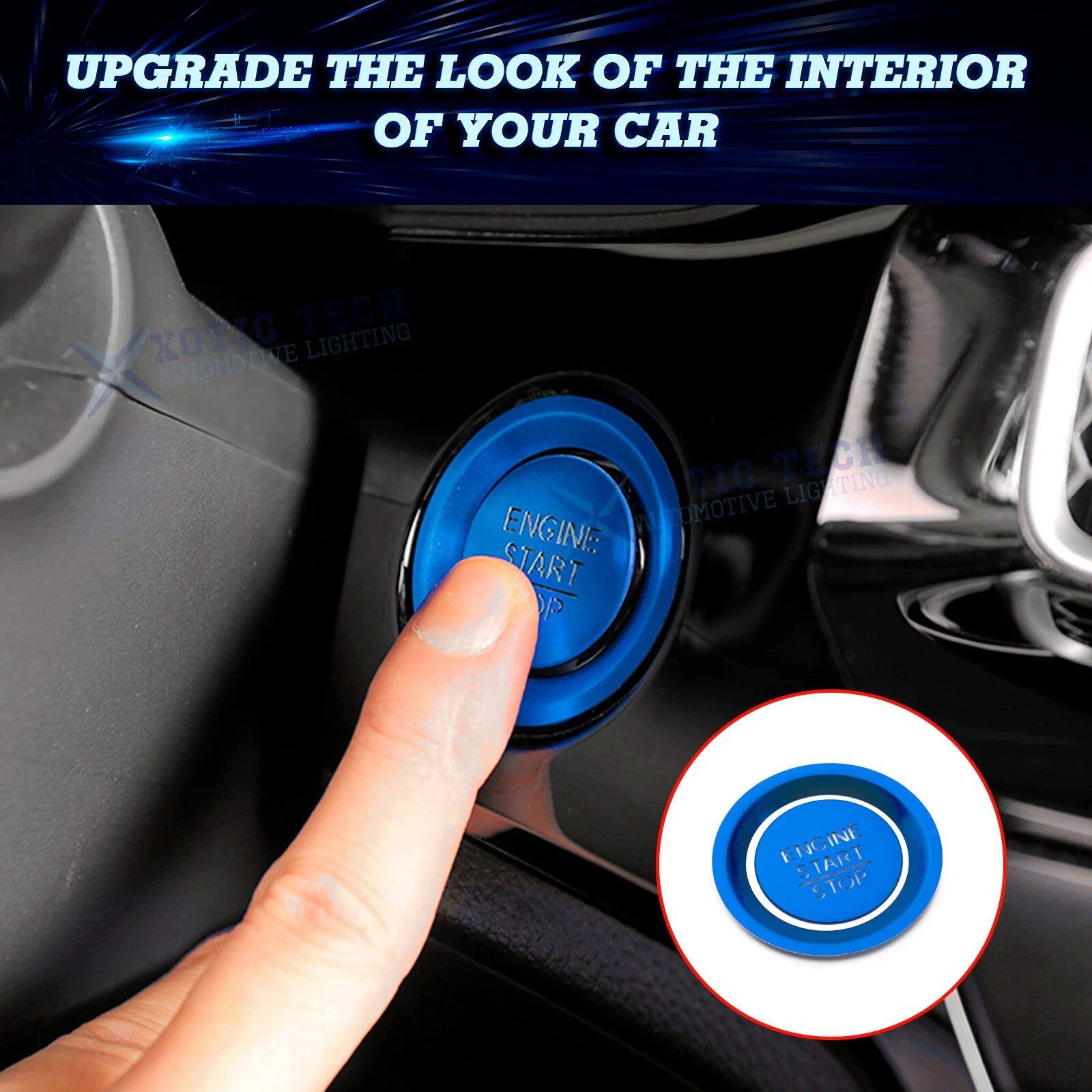 Ignition Start Stop Button Cover Trim for Honda Civic 11th Gen (2022-2025)