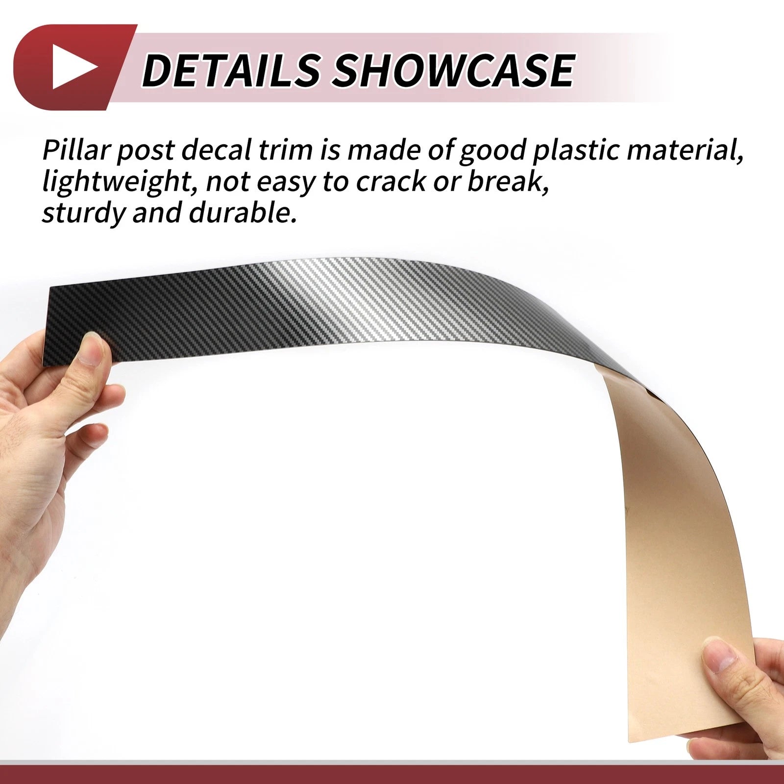 8 Pcs Door Pillar Window Trim for Audi A8 (2019–2024) Carbon Fiber Black