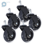 Set of 5 Rubber Swivel Wheels for Office Chair