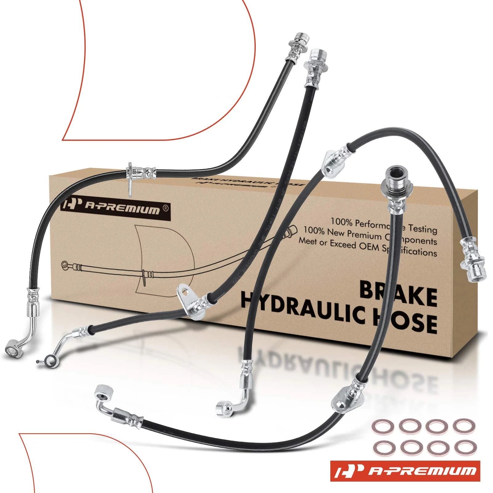 Set of 4 Brake Hydraulic Hoses for Honda Accord (2018–2020)