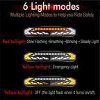 USB Rechargeable Black Bike Alarm Tail Light with Smart Brake Sensing