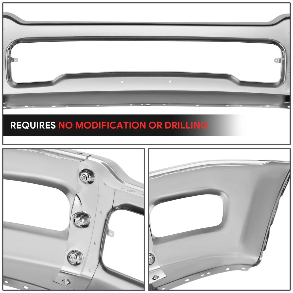 Chrome Front Bumper Face Bar for Ram 2500 3500 (2019–2026) w/ Sensor Holes