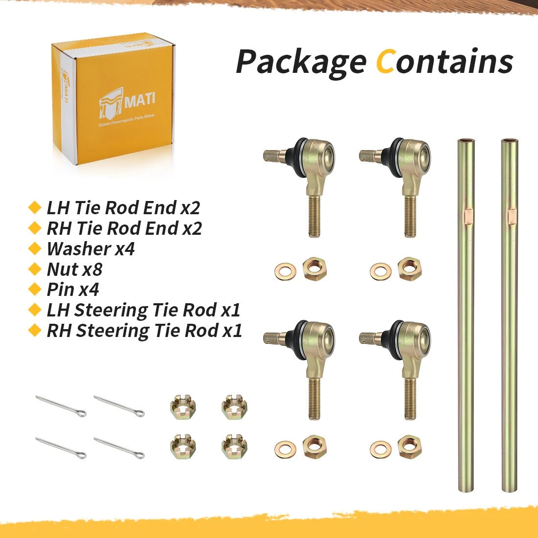 Tie Rod End Kit for Polaris RZR 170 (2009–2021) 0454599 0454600