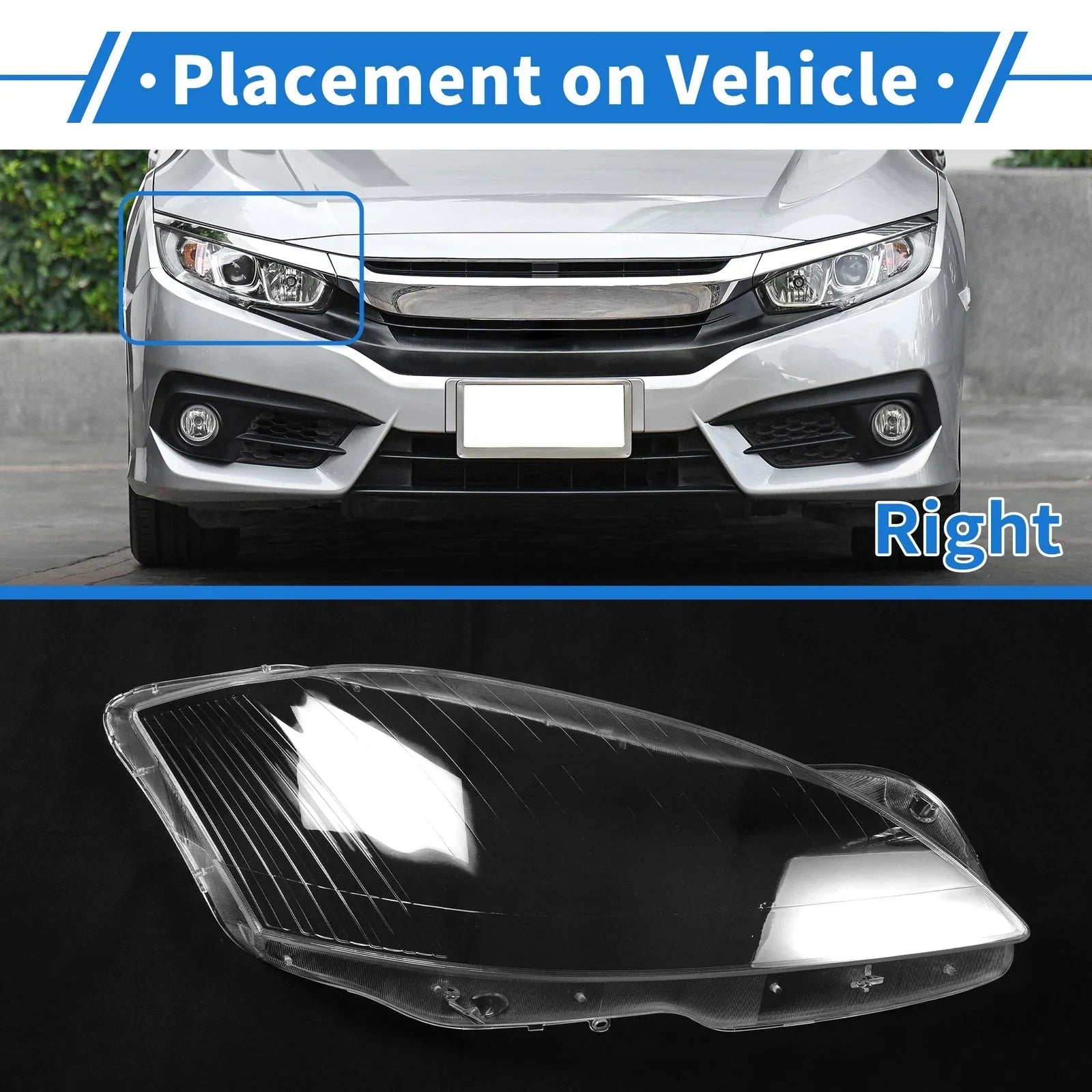 Car Front Right Headlight Lens Cover for Mercedes-Benz S-Class (2006-2009)