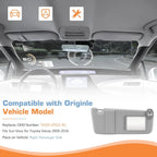 Set of 2 Gray Sun Visors with Cover Trims for Toyota Venza (2009–2016)