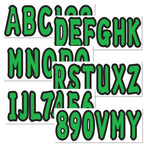 Set of 4 Boat Registration Decals A-Z & 0-9 Green