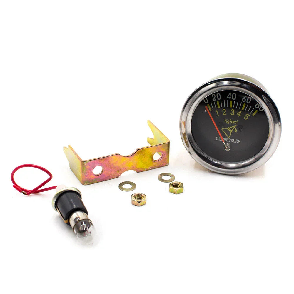 2" 52mm Universal Mechanical Oil Pressure Gauge for Car - 0-80 PSI