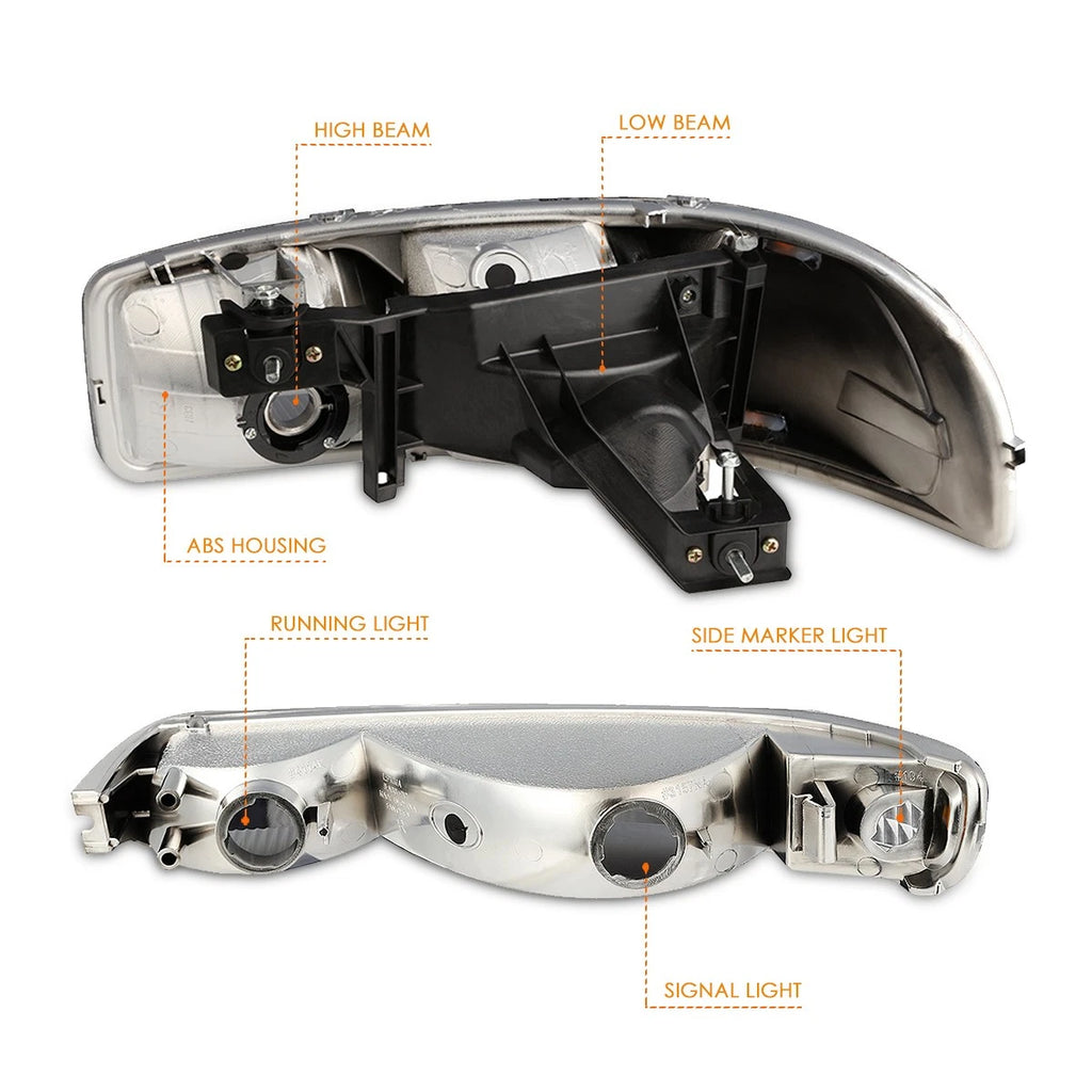 Headlight and Clear Side Corner Lamp Pair for Ford Ranger (2001–2011)