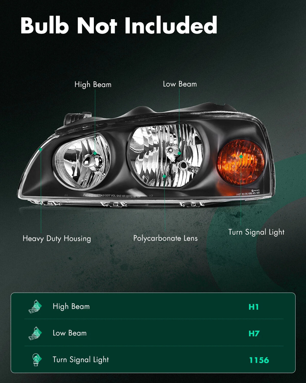 Clear Black Headlight Assembly Pair for Hyundai Elantra (2004–2006)