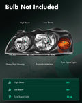 Clear Black Headlight Assembly Pair for Hyundai Elantra (2004–2006)