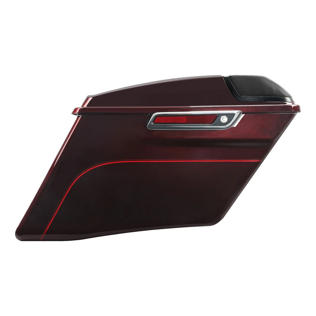 4" Stretched Saddlebags for Harley Street Glide (2014–Present) Mysterious Red Sunglo